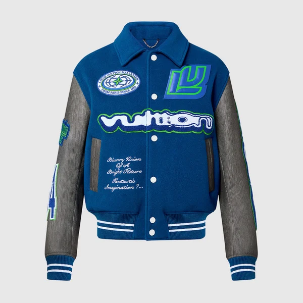 루이비통 자수 Varsity 블루종 1ABY5P